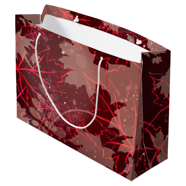 Sacola Para Presentes Grande Folhas de ouro 1 (Verso inclinado)