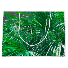 Sacola Para Presentes Grande Folhas de palmeiras verdes