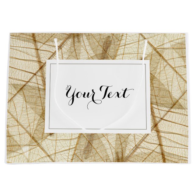 Sacola Para Presentes Grande Folhas de rendas russas personalizadas (Frente)