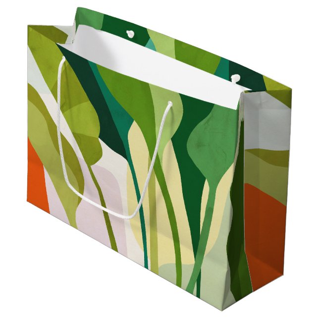 Sacola Para Presentes Grande Folhas tropicais (Frente inclinada)