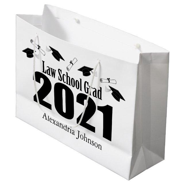 Sacola Para Presentes Grande Formando da Faculdade de Direito 2021 - Saco de Pr (Frente inclinada)