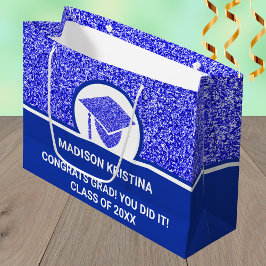 Sacola Para Presentes Grande Formando de Boné Glam Marinho Personalizado Elegan