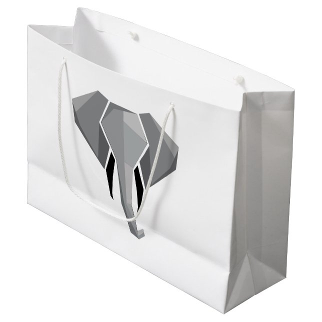 Sacola Para Presentes Grande Formas Simples Cabeça de Elefante Geométrico  (Frente inclinada)