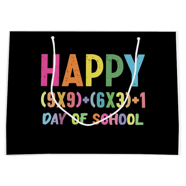 Sacola Para Presentes Grande Fórmula Matemática 100 Dias De Professora Engraçad (Frente)