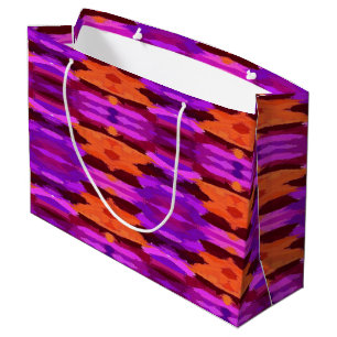 Sacola Para Presentes Grande Fósforo de presente roxo e laranja