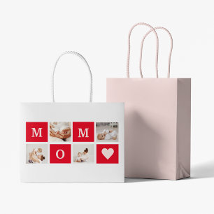 Sacola Para Presentes Grande Foto de Colagem Moderna e a Melhor Mãe Já Presente