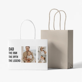 Sacola Para Presentes Grande Foto de Colagem Moderna | Presente de Pai