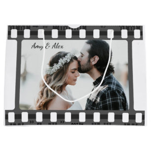 Sacola Para Presentes Grande Foto de filme com fita personalizada modelo de fot