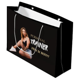 Sacola Para Presentes Grande Foto de Treinador Pessoal de Fitness Moderno e Ten