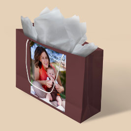 Sacola Para Presentes Grande Foto do primeiro dia da mãe