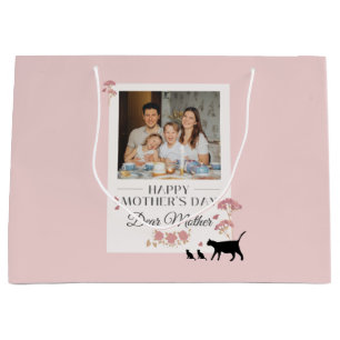 Sacola Para Presentes Grande Foto e Dia de as mães personalizados rosa