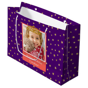 Sacola Para Presentes Grande Foto para Crianças Personalizadas Feliz Aniversári