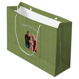 Sacola Para Presentes Grande Foto Personalizada de Uma Grande Família em Tons P