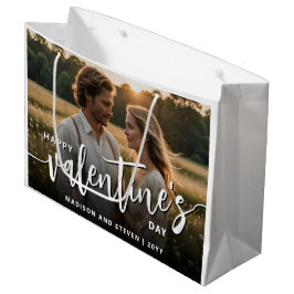 Sacola Para Presentes Grande Foto Personalizada Feliz Dia dos Namorados Elegant