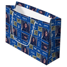 Sacola Para Presentes Grande Foto Quadrada Ano de Formatura Azul
