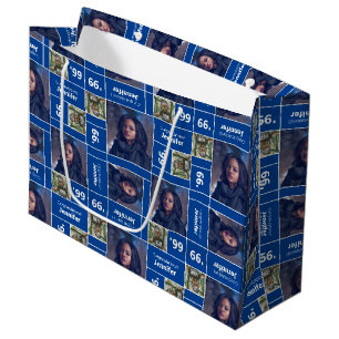 Sacola Para Presentes Grande Foto Quadrada Ano de Formatura Azul