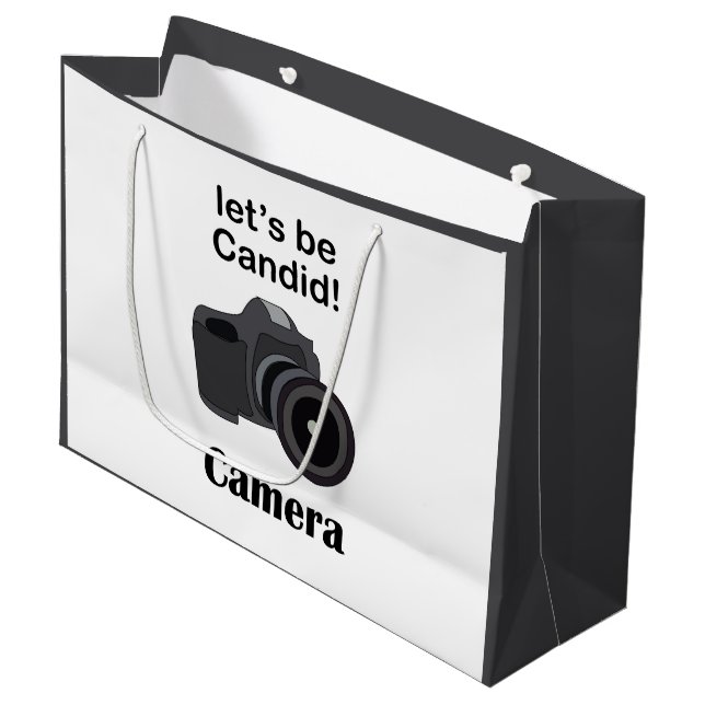 Sacola Para Presentes Grande Fotógrafo de Câmera Escondida (Frente inclinada)