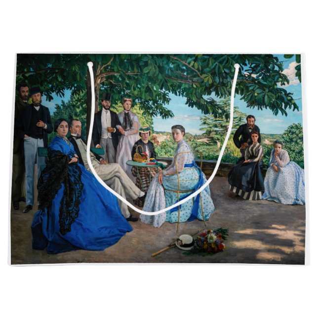 Sacola Para Presentes Grande Frederic Bazille - A Reunião Familiar (Frente)