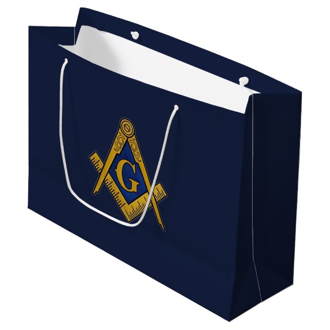 Sacola Para Presentes Grande Freemason Masonic Square e Compass Freemasonry (Frente inclinada)