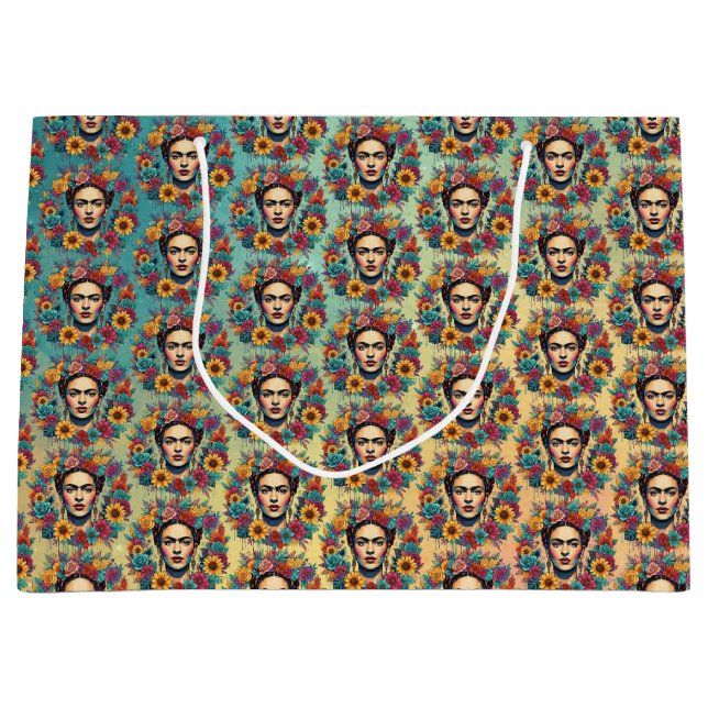 Sacola Para Presentes Grande Frida Kahlo (Frente)