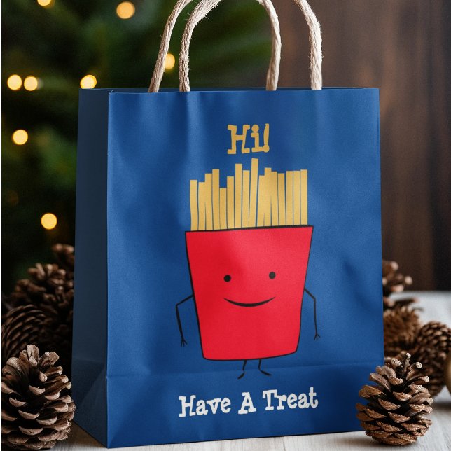 Sacola Para Presentes Grande Fries Cartoon Gift Bag (gift bag, birthday surprise gift bag, teddy bear gift bag, wine gift bag, travel bag, use and throw )