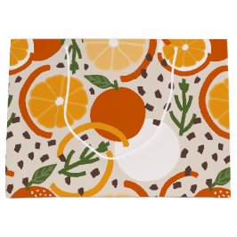 Sacola Para Presentes Grande Fruta cítrica vibrante cozinha retrô de verão