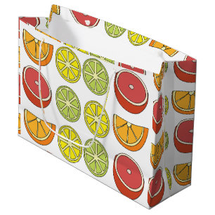 Sacola Para Presentes Grande Fruta de Citrus