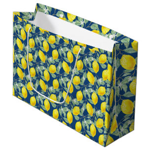 Sacola Para Presentes Grande Frutas DE LEMÃO NO PAÍS AZUL
