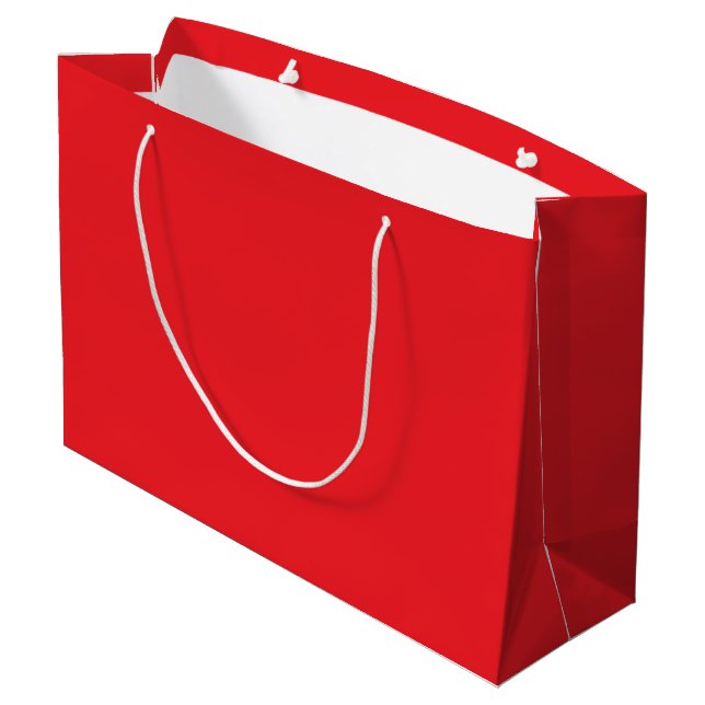 Sacola Para Presentes Grande Fundo Vermelho Sólido (Verso inclinado)