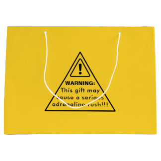 Sacola Para Presentes Grande Funny Party Yellow Caution Sign