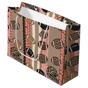 Sacola Para Presentes Grande Fútbol Coquette Arco Íris Estampa Leopardo (3)