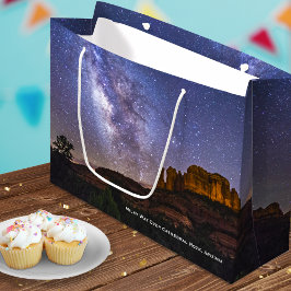 Sacola Para Presentes Grande Galáxia Via Látea sobre rocha catedral, Arizona