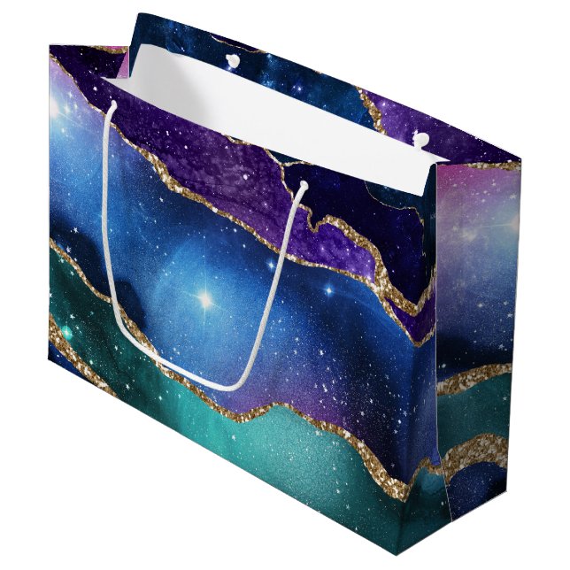 Sacola Para Presentes Grande Galaxy Agate Series Design 13 (Frente inclinada)