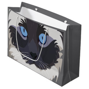 Sacola Para Presentes Grande Gatinho de Olhos Azuis de Gato Ragdoll