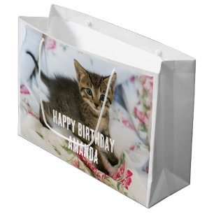 Sacola Para Presentes Grande Gatinho Gatinho Gelado Que Parece Surpreso Anivers