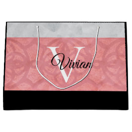 Sacola Para Presentes Grande Gatique Cor De Água, Rosa, E Cinzas, De Cor Rosa, 