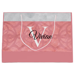 Sacola Para Presentes Grande Gatique Cor De Água, Rosa, E Cinzas, De Cor Rosa, 