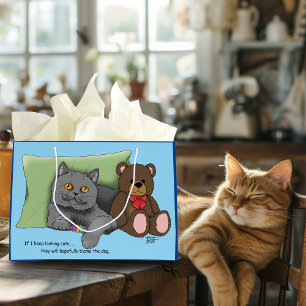 Sacola Para Presentes Grande Gato Bonito