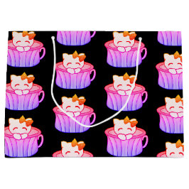 Sacola Para Presentes Grande Gato de Gato Gato Gato Gato-de-Corte no Arco-Íris,