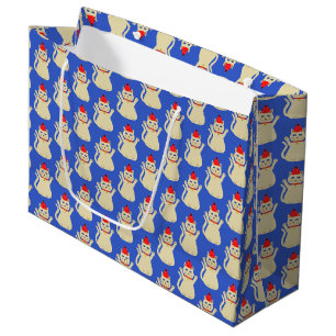 Sacola Para Presentes Grande Gato de Natal Bonito, Padrão