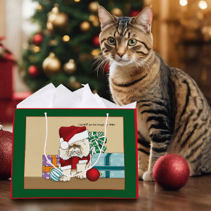 Sacola Para Presentes Grande Gato de Natal Persa