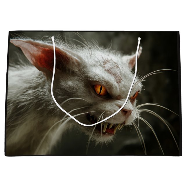Sacola Para Presentes Grande Gato monstro  (Frente)