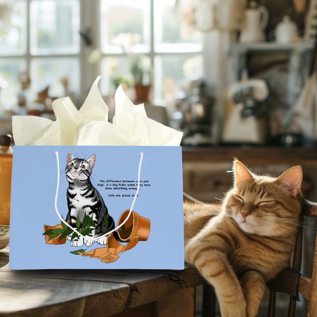 Sacola Para Presentes Grande Gato Travesso (Criador carregado)