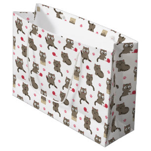 Sacola Para Presentes Grande Gatos
