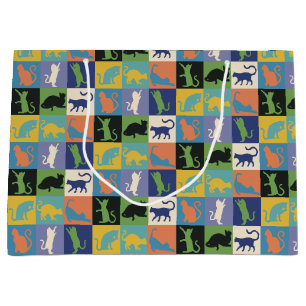 Sacola Para Presentes Grande Gatos Coloridos legal em Quiladas Squares