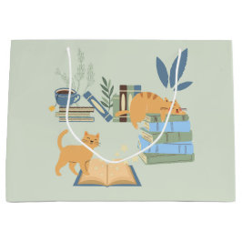 Sacola Para Presentes Grande Gatos nos Livros