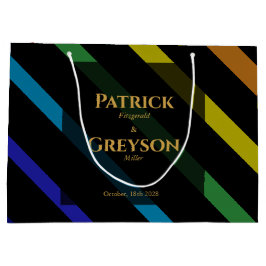 Sacola Para Presentes Grande Gay Men Wedding Elegant Rainbow