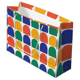 Sacola Para Presentes Grande Geométrico a meio círculo colorida