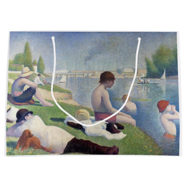 Sacola Para Presentes Grande Georges Seurat - Bathers em Asnieres (Frente)