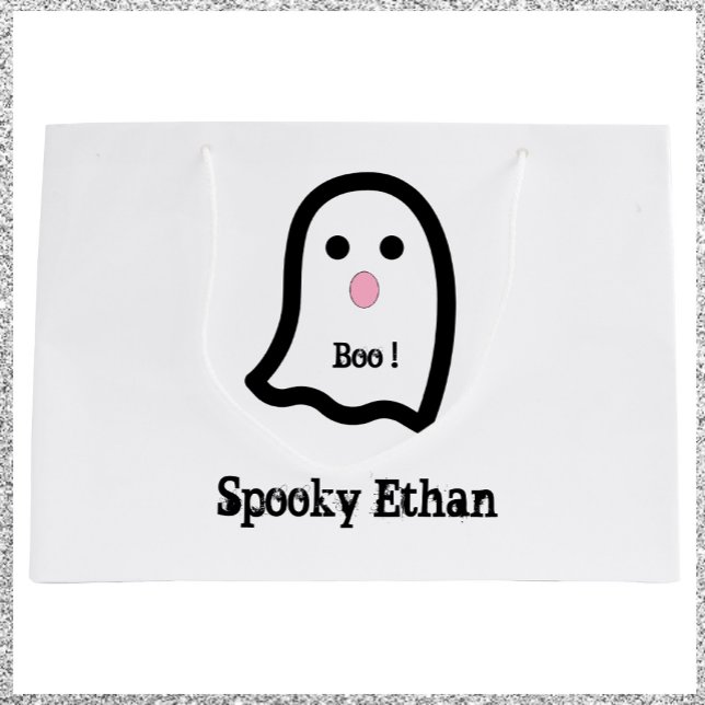 Sacola Para Presentes Grande Ghost Boo Bonito Spooky (Criador carregado)
